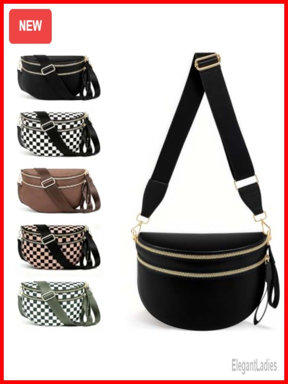 Nylon Crossbody Bum Bag Fanny Pack for Women Waterproof Travel Sling
